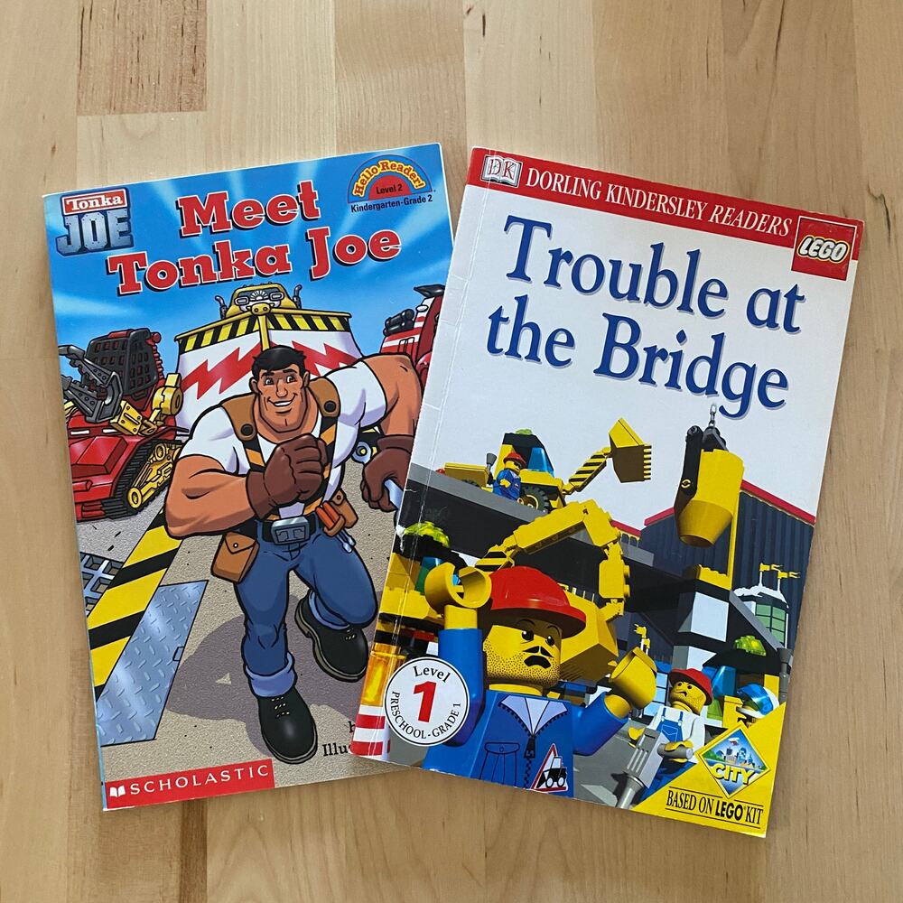 Vintage Tonka Joe & Lego 2 Early Reader Paperback Book Bundle